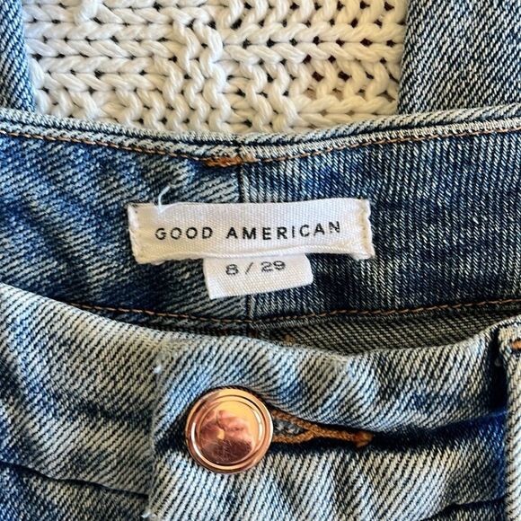 Good American GOOD CURVE STRAIGHT FRAY HEM JEANS GCSFH127T BLUE313 Size 8/29 - Picture 3 of 11